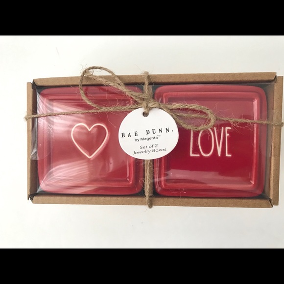 ❤️🆕 New Rae Dunn 2pk Red Jewelry Boxes - Picture 5 of 10